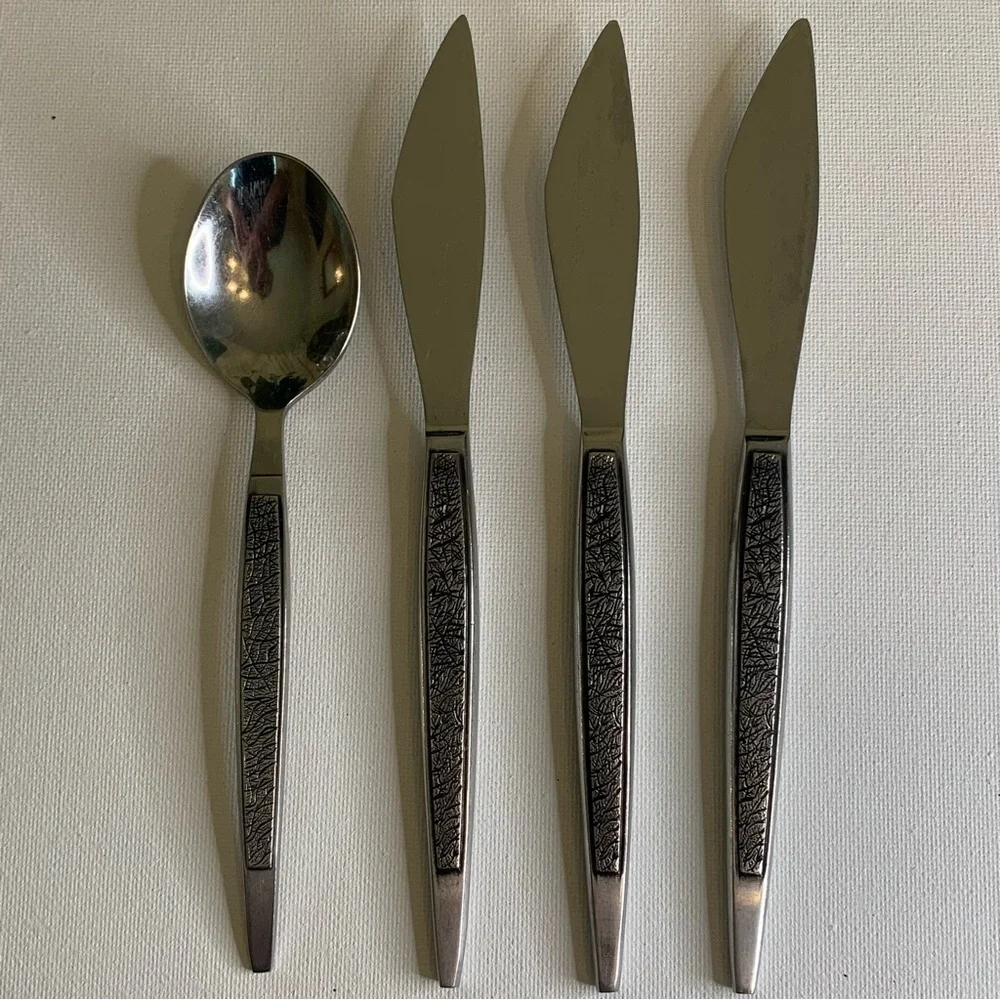 Vintage Arthur Salm AS Japan Stainless Dinner Knives Knife & Spoon Set MCM ASF3